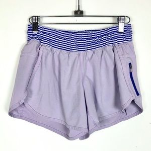 Lululemon Running Shorts Purple Stripe Size 6